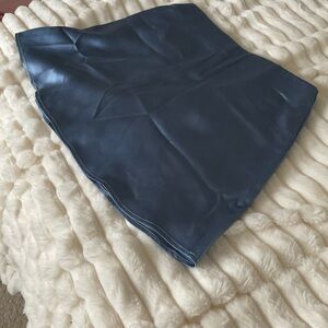Blue Faux Leather Mini Skirt (never worn)